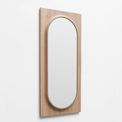 Miroir en chêne Circuit ovale - Drugeot Manufacture