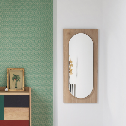 Miroir en chêne Circuit ovale - Drugeot Manufacture