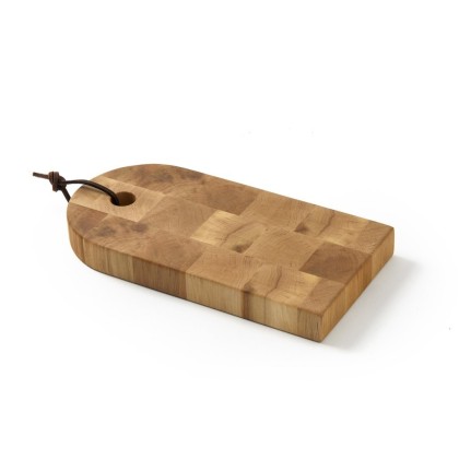 Planche à découper en bois de charme Petit Billot avec lanière en cuir - MSA