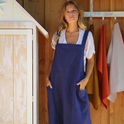 Tablier Japonais - taille enfant - en lin Français - Pol & Rosa