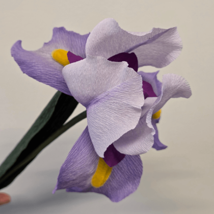 Iris en papier crépon – pièce unique – Yêu Création