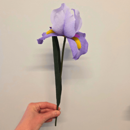 Iris en papier crépon – pièce unique – Yêu Création
