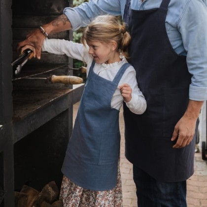 Tablier Japonais enfant en lin Français - Pol & Rosa