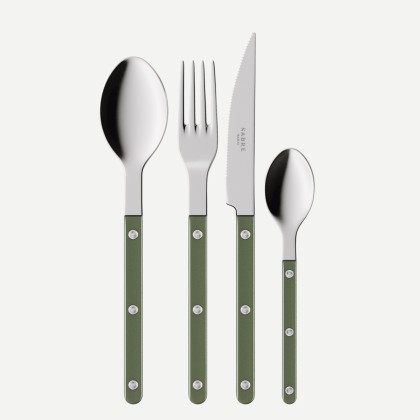 Ménagère 4 personne (16 couverts) collection Bistrot pearly vert foncé - Sabre Paris