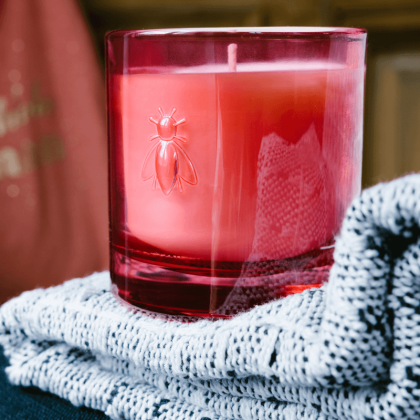 Bougie en verre Abeille - Fleur du levant - La Rochère