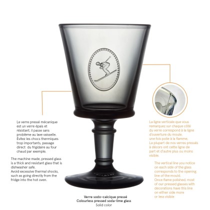 Verre à pied skieur Symbolic gris anthracite – La Rochère