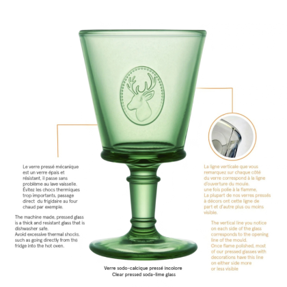 Verre à pied Cerf Symbolic vert menthe – La Rochère