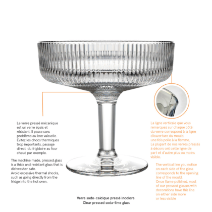 Coupe à dessert en verre strié Alice - La Rochère