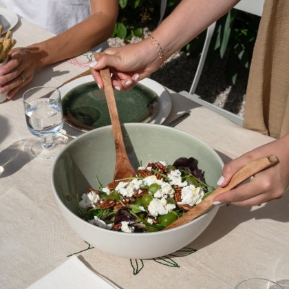 Assiette à dessert en céramique ronde Maguelone - Emaux craquelés - Jars Céramistes