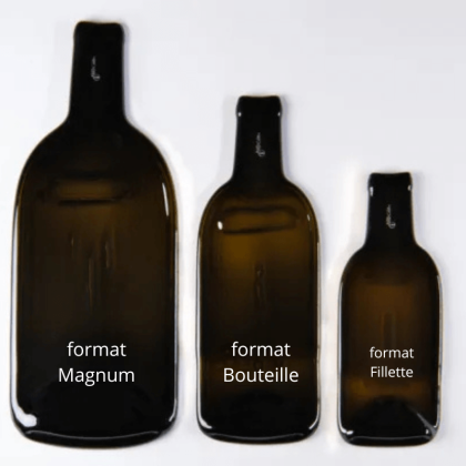 Plateau de présentation en verre - bouteille aplatie - Plates & Culotées