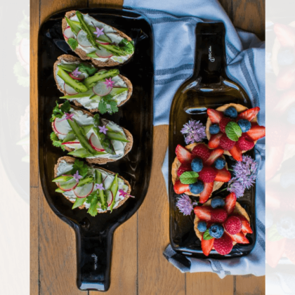 Plateau de présentation en verre - magnum aplati - Plates & Culotées