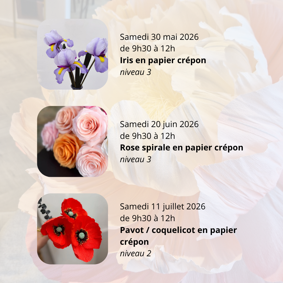 Des fleurs qui ne fanent jamais : découvrez nos ateliers en papier crépon