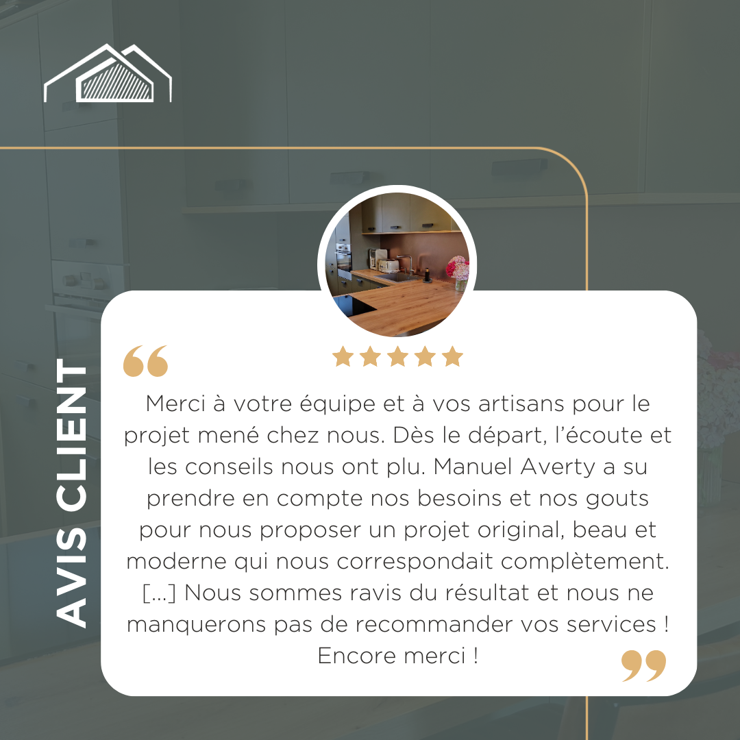 avis déposé après l'installation d'une cuisine