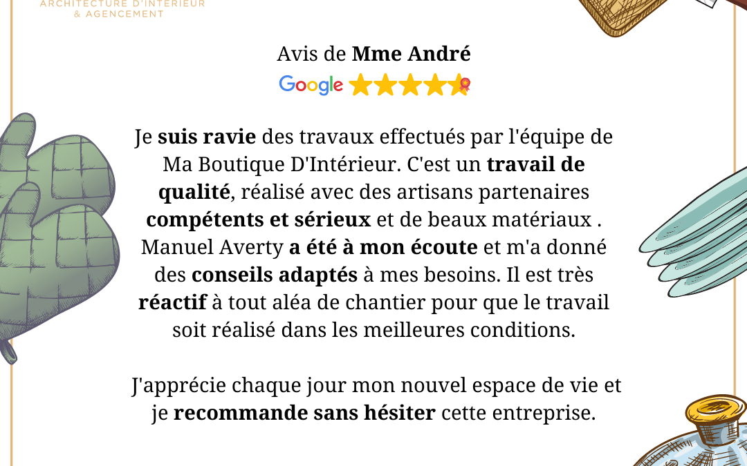 Avis d’une cliente satisfaite !