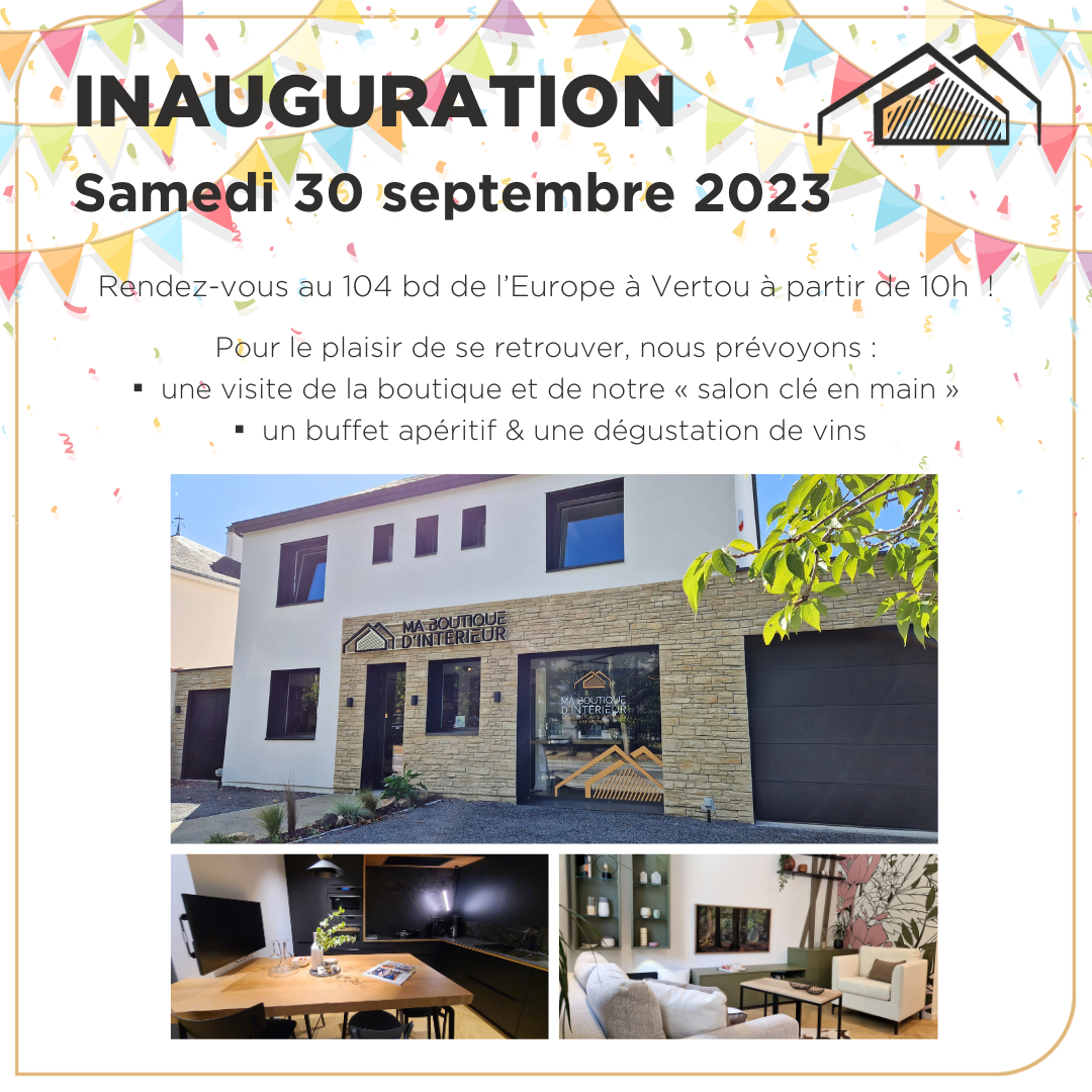 Inauguration de la Boutique le samedi 30 septembre 2023, au 104 boulevard de l'Europe à Vertou