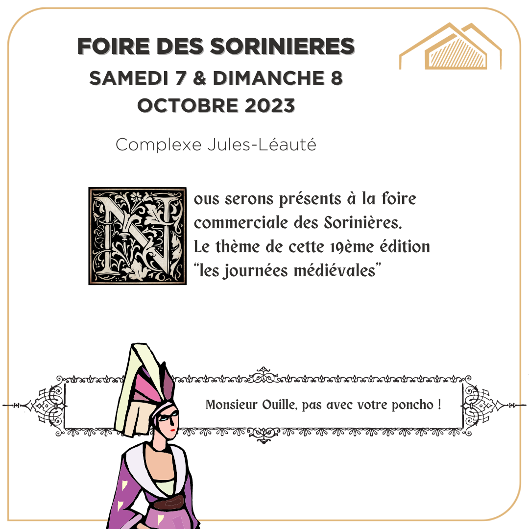 Foire commerciale des Sorinières le samedi 7 ou dimanche 8 octobre 2023 au complexe Jules-Léauté.