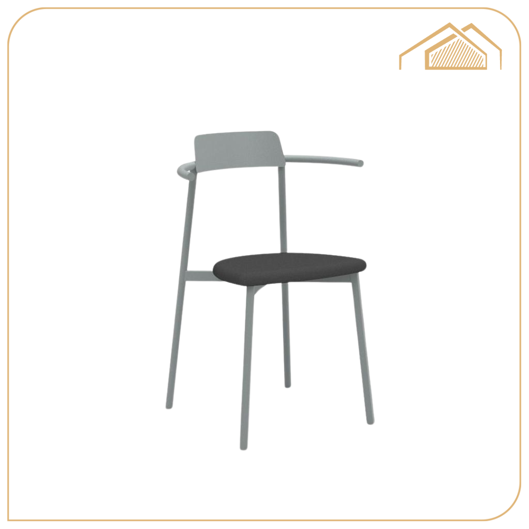 Chaise Alice, structure en métal, assise au choix : textile ou imitation cuir. Coloris personnalisable